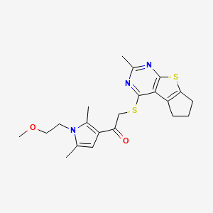 1-[1-(2-methoxyethyl)-2,5-dimethyl-1H-pyrrol-3-yl]-2-[(2-methyl-6,7-dihydro-5H-cyclopenta[4,5]thieno[2,3-d]pyrimidin-4-yl)thio]ethanone