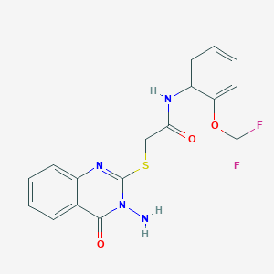 2-[(3-amino-4-oxo-3,4-dihydro-2-quinazolinyl)thio]-N-[2-(difluoromethoxy)phenyl]acetamide