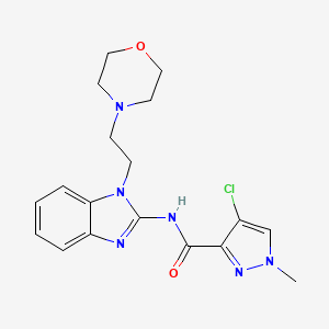 molecular formula C18H21ClN6O2 B4764298 4-chloro-1-methyl-N-{1-[2-(4-morpholinyl)ethyl]-1H-benzimidazol-2-yl}-1H-pyrazole-3-carboxamide 