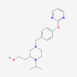 molecular formula C20H28N4O2 B4764319 2-{1-isopropyl-4-[4-(2-pyrimidinyloxy)benzyl]-2-piperazinyl}ethanol 