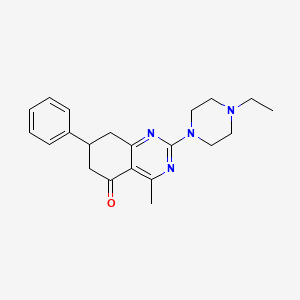 molecular formula C21H26N4O B4764327 2-(4-ethyl-1-piperazinyl)-4-methyl-7-phenyl-7,8-dihydro-5(6H)-quinazolinone 