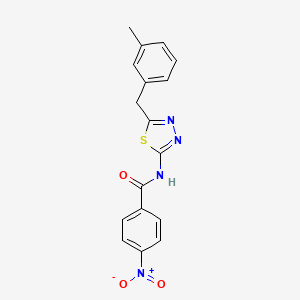 molecular formula C17H14N4O3S B4764333 N-[5-(3-methylbenzyl)-1,3,4-thiadiazol-2-yl]-4-nitrobenzamide 