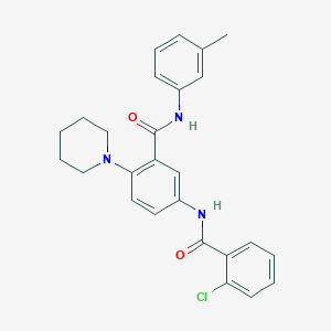 molecular formula C26H26ClN3O2 B4764362 5-[(2-chlorobenzoyl)amino]-N-(3-methylphenyl)-2-(1-piperidinyl)benzamide 
