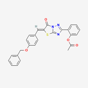 molecular formula C26H19N3O4S B4764363 2-{5-[4-(benzyloxy)benzylidene]-6-oxo-5,6-dihydro[1,3]thiazolo[3,2-b][1,2,4]triazol-2-yl}phenyl acetate 