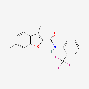 molecular formula C18H14F3NO2 B4764369 3,6-dimethyl-N-[2-(trifluoromethyl)phenyl]-1-benzofuran-2-carboxamide 