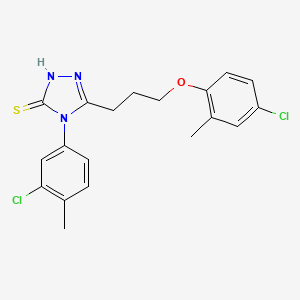molecular formula C19H19Cl2N3OS B4764377 5-[3-(4-chloro-2-methylphenoxy)propyl]-4-(3-chloro-4-methylphenyl)-4H-1,2,4-triazole-3-thiol 