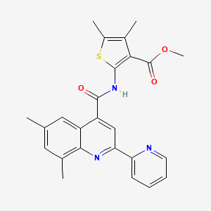molecular formula C25H23N3O3S B4764390 methyl 2-({[6,8-dimethyl-2-(2-pyridinyl)-4-quinolinyl]carbonyl}amino)-4,5-dimethyl-3-thiophenecarboxylate 