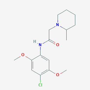 molecular formula C16H23ClN2O3 B4764394 N-(4-chloro-2,5-dimethoxyphenyl)-2-(2-methyl-1-piperidinyl)acetamide 