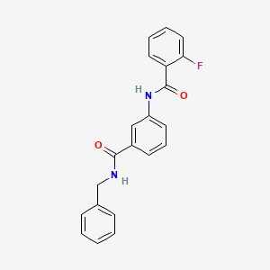 molecular formula C21H17FN2O2 B4764423 N-{3-[(benzylamino)carbonyl]phenyl}-2-fluorobenzamide 