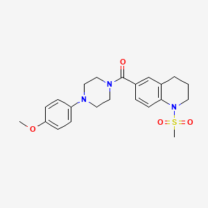 molecular formula C22H27N3O4S B4764455 6-{[4-(4-methoxyphenyl)-1-piperazinyl]carbonyl}-1-(methylsulfonyl)-1,2,3,4-tetrahydroquinoline 