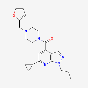 molecular formula C22H27N5O2 B4764474 6-cyclopropyl-4-{[4-(2-furylmethyl)-1-piperazinyl]carbonyl}-1-propyl-1H-pyrazolo[3,4-b]pyridine 