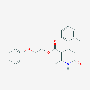 molecular formula C22H23NO4 B4764482 2-phenoxyethyl 2-methyl-4-(2-methylphenyl)-6-oxo-1,4,5,6-tetrahydro-3-pyridinecarboxylate 