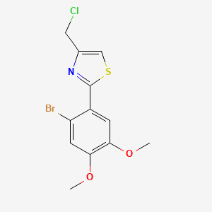 molecular formula C12H11BrClNO2S B4764489 2-(2-bromo-4,5-dimethoxyphenyl)-4-(chloromethyl)-1,3-thiazole 