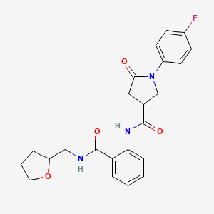 molecular formula C23H24FN3O4 B4764496 1-(4-fluorophenyl)-5-oxo-N-(2-{[(tetrahydro-2-furanylmethyl)amino]carbonyl}phenyl)-3-pyrrolidinecarboxamide 