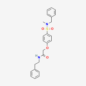 molecular formula C24H26N2O4S B4764501 2-(4-{[benzyl(methyl)amino]sulfonyl}phenoxy)-N-(2-phenylethyl)acetamide 