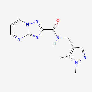 molecular formula C12H13N7O B4764533 N-[(1,5-dimethyl-1H-pyrazol-4-yl)methyl][1,2,4]triazolo[1,5-a]pyrimidine-2-carboxamide 