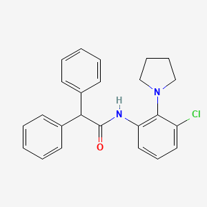 molecular formula C24H23ClN2O B4764535 N-[3-chloro-2-(1-pyrrolidinyl)phenyl]-2,2-diphenylacetamide 