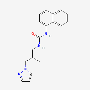 molecular formula C18H20N4O B4764545 N-[2-methyl-3-(1H-pyrazol-1-yl)propyl]-N'-1-naphthylurea 
