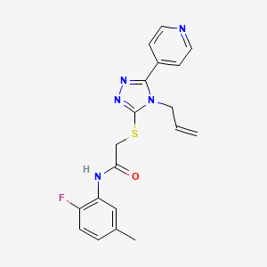 molecular formula C19H18FN5OS B4764569 2-{[4-allyl-5-(4-pyridinyl)-4H-1,2,4-triazol-3-yl]thio}-N-(2-fluoro-5-methylphenyl)acetamide 