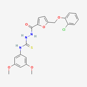 molecular formula C21H20ClN3O5S B4764586 2-{5-[(2-chlorophenoxy)methyl]-2-furoyl}-N-(3,5-dimethoxyphenyl)hydrazinecarbothioamide 