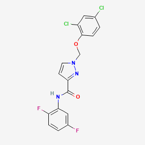 molecular formula C17H11Cl2F2N3O2 B4764597 1-[(2,4-dichlorophenoxy)methyl]-N-(2,5-difluorophenyl)-1H-pyrazole-3-carboxamide 