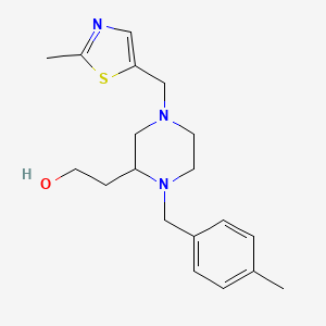 molecular formula C19H27N3OS B4764602 2-{1-(4-methylbenzyl)-4-[(2-methyl-1,3-thiazol-5-yl)methyl]-2-piperazinyl}ethanol 
