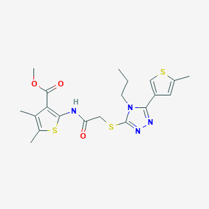 molecular formula C20H24N4O3S3 B4764608 methyl 4,5-dimethyl-2-[({[5-(5-methyl-3-thienyl)-4-propyl-4H-1,2,4-triazol-3-yl]thio}acetyl)amino]-3-thiophenecarboxylate 