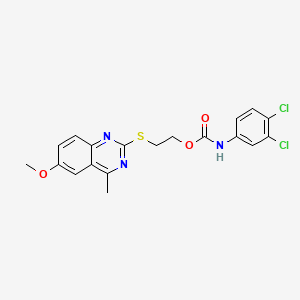 molecular formula C19H17Cl2N3O3S B4764619 2-[(6-methoxy-4-methyl-2-quinazolinyl)thio]ethyl (3,4-dichlorophenyl)carbamate 