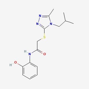 molecular formula C15H20N4O2S B4764645 N-(2-hydroxyphenyl)-2-[(4-isobutyl-5-methyl-4H-1,2,4-triazol-3-yl)thio]acetamide 
