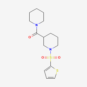 molecular formula C15H22N2O3S2 B4764687 3-(1-piperidinylcarbonyl)-1-(2-thienylsulfonyl)piperidine 