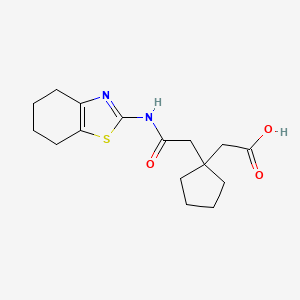 molecular formula C16H22N2O3S B4764692 {1-[2-oxo-2-(4,5,6,7-tetrahydro-1,3-benzothiazol-2-ylamino)ethyl]cyclopentyl}acetic acid 