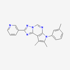 molecular formula C21H18N6 B4764697 8,9-dimethyl-7-(3-methylphenyl)-2-(3-pyridinyl)-7H-pyrrolo[3,2-e][1,2,4]triazolo[1,5-c]pyrimidine 