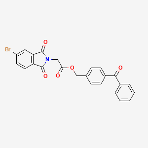 molecular formula C24H16BrNO5 B4764700 4-benzoylbenzyl (5-bromo-1,3-dioxo-1,3-dihydro-2H-isoindol-2-yl)acetate 