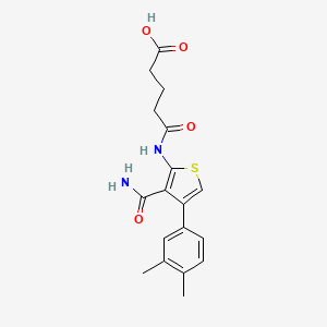 molecular formula C18H20N2O4S B4764709 5-{[3-(aminocarbonyl)-4-(3,4-dimethylphenyl)-2-thienyl]amino}-5-oxopentanoic acid 