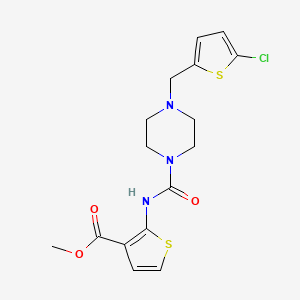 molecular formula C16H18ClN3O3S2 B4764711 methyl 2-[({4-[(5-chloro-2-thienyl)methyl]-1-piperazinyl}carbonyl)amino]-3-thiophenecarboxylate 
