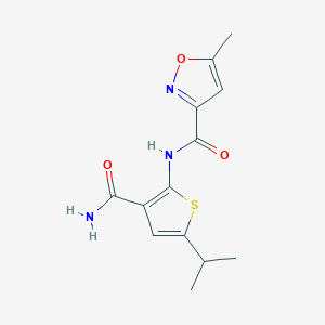 molecular formula C13H15N3O3S B4764729 N-[3-(aminocarbonyl)-5-isopropyl-2-thienyl]-5-methyl-3-isoxazolecarboxamide 