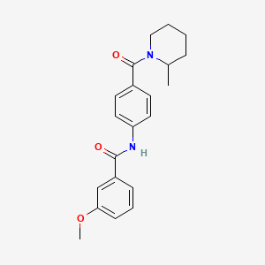 molecular formula C21H24N2O3 B4764739 3-methoxy-N-{4-[(2-methyl-1-piperidinyl)carbonyl]phenyl}benzamide 