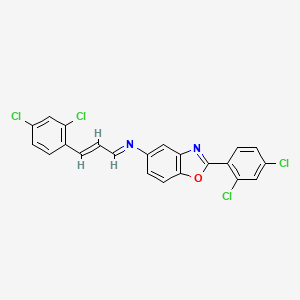 molecular formula C22H12Cl4N2O B4764750 2-(2,4-dichlorophenyl)-N-[3-(2,4-dichlorophenyl)-2-propen-1-ylidene]-1,3-benzoxazol-5-amine 