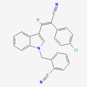 molecular formula C25H16ClN3 B4764754 2-({3-[2-(4-chlorophenyl)-2-cyanovinyl]-1H-indol-1-yl}methyl)benzonitrile 