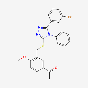 molecular formula C24H20BrN3O2S B4764758 1-[3-({[5-(3-bromophenyl)-4-phenyl-4H-1,2,4-triazol-3-yl]thio}methyl)-4-methoxyphenyl]ethanone 
