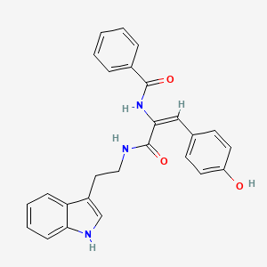 molecular formula C26H23N3O3 B4764763 N-[2-(4-hydroxyphenyl)-1-({[2-(1H-indol-3-yl)ethyl]amino}carbonyl)vinyl]benzamide 