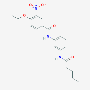 molecular formula C20H23N3O5 B4764780 4-ethoxy-3-nitro-N-[3-(pentanoylamino)phenyl]benzamide 