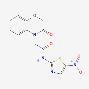 molecular formula C13H10N4O5S B4764798 N-(5-nitro-1,3-thiazol-2-yl)-2-(3-oxo-2,3-dihydro-4H-1,4-benzoxazin-4-yl)acetamide 