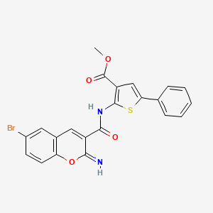 molecular formula C22H15BrN2O4S B4764804 methyl 2-{[(6-bromo-2-imino-2H-chromen-3-yl)carbonyl]amino}-5-phenyl-3-thiophenecarboxylate 