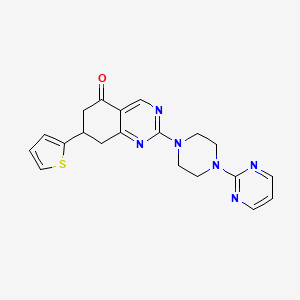 molecular formula C20H20N6OS B4764812 2-[4-(2-pyrimidinyl)-1-piperazinyl]-7-(2-thienyl)-7,8-dihydro-5(6H)-quinazolinone 