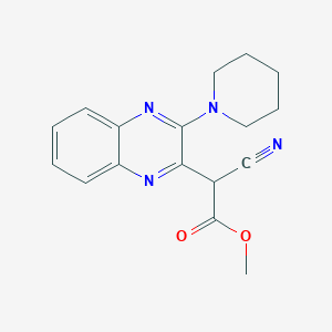 molecular formula C17H18N4O2 B476483 Methyl 2-cyano-2-(3-piperidin-1-ylquinoxalin-2-yl)acetate CAS No. 496784-50-0