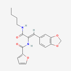 molecular formula C19H20N2O5 B4764847 N-{2-(1,3-benzodioxol-5-yl)-1-[(butylamino)carbonyl]vinyl}-2-furamide 