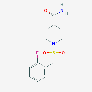 molecular formula C13H17FN2O3S B4764863 1-[(2-fluorobenzyl)sulfonyl]-4-piperidinecarboxamide 