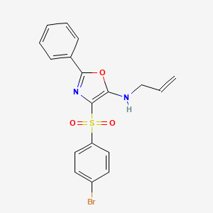 molecular formula C18H15BrN2O3S B4764889 N-allyl-4-[(4-bromophenyl)sulfonyl]-2-phenyl-1,3-oxazol-5-amine 