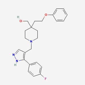 molecular formula C24H28FN3O2 B4764902 [1-{[3-(4-fluorophenyl)-1H-pyrazol-4-yl]methyl}-4-(2-phenoxyethyl)-4-piperidinyl]methanol 